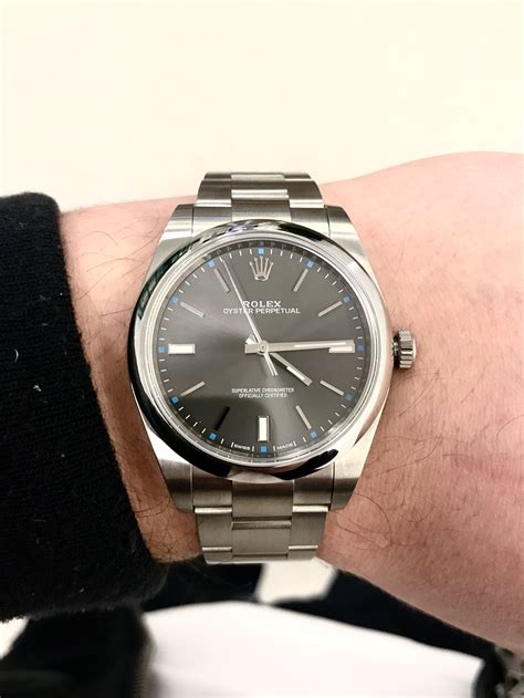 rolex oyster perpetual 114300 rhodium|rolex oyster perpetual 41mm silver.